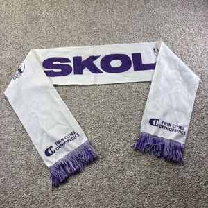 Minnesota Vikings Scarf Mens One Size White NFL Football Knit SKOL Twin Cities